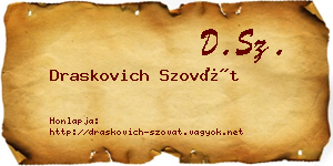 Draskovich Szovát névjegykártya